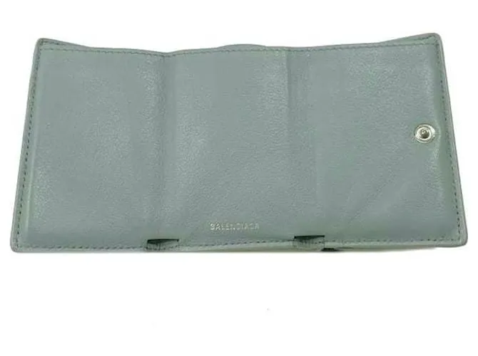 Billetera Tri-Fold Balenciaga en gris y azul claro Castaño 