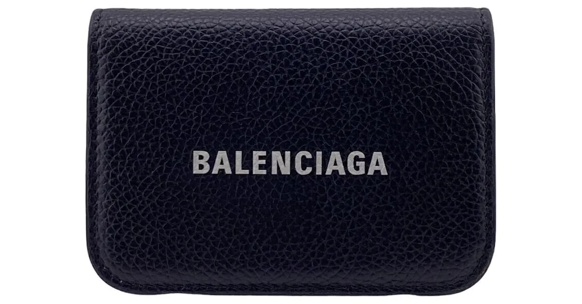 Billetera tri-fold Balenciaga Everyday Negro 