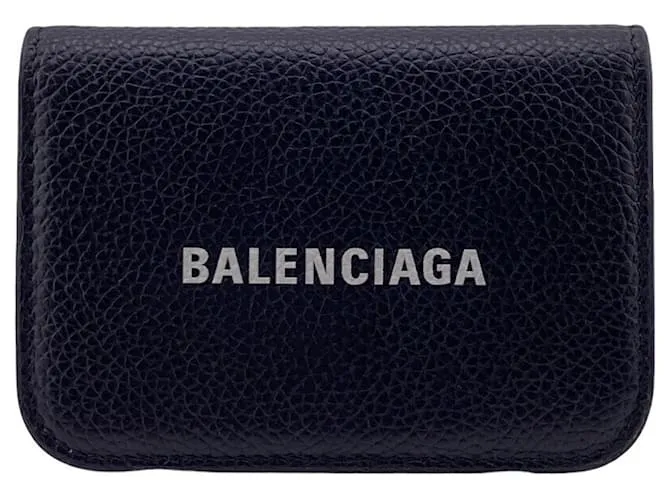 Billetera tri-fold Balenciaga Everyday Negro 