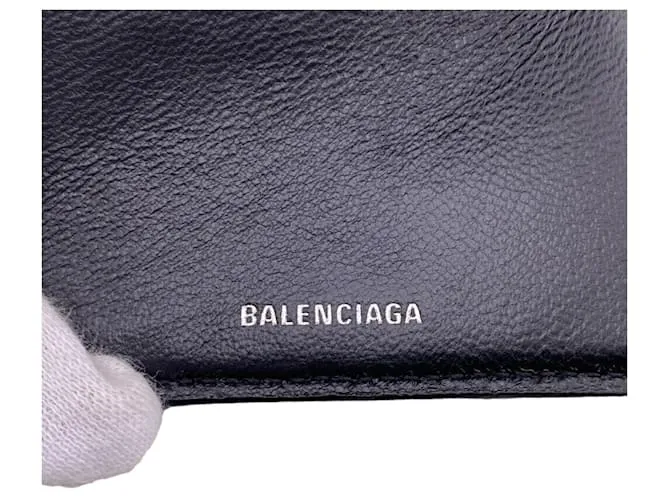 Billetera tri-fold Balenciaga Everyday Negro 