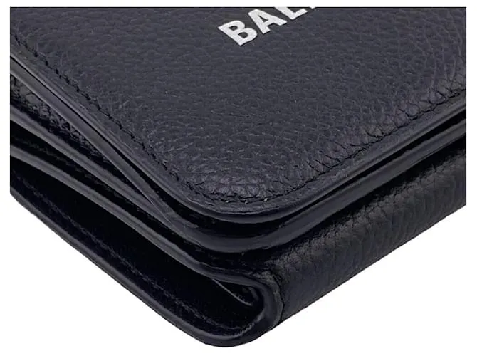 Billetera tri-fold Balenciaga Everyday Negro 