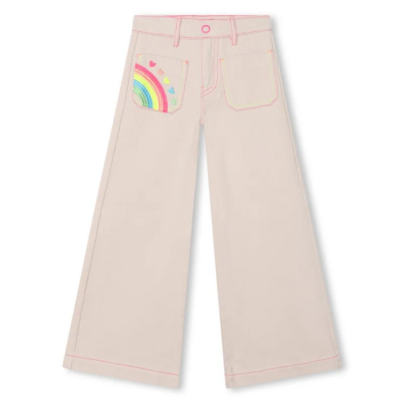 BILLIEBLUSH Pantalón de sarga bordada