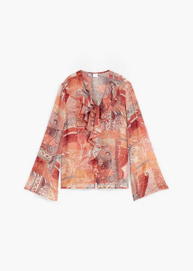 Blusa Naranja suave estampado