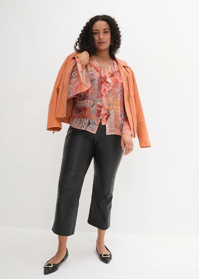 Blusa Naranja suave estampado