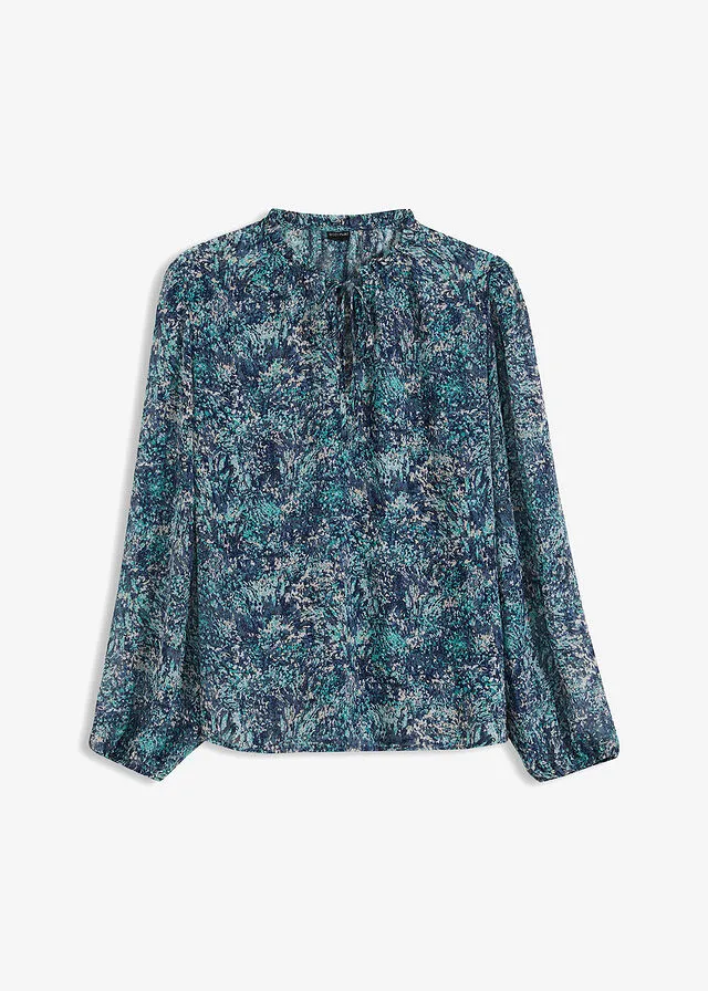 Blusa tipo túnica Azul estampado