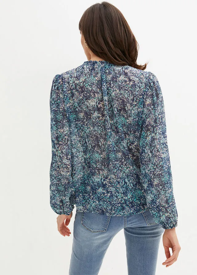 Blusa tipo túnica Azul estampado