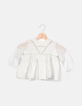 BONTON Blusa blanca popelín