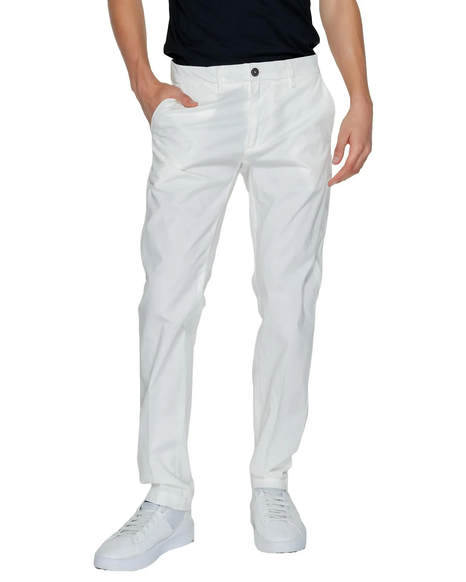 Borghese Cotton-Linen Trousers with Front and Back Pockets