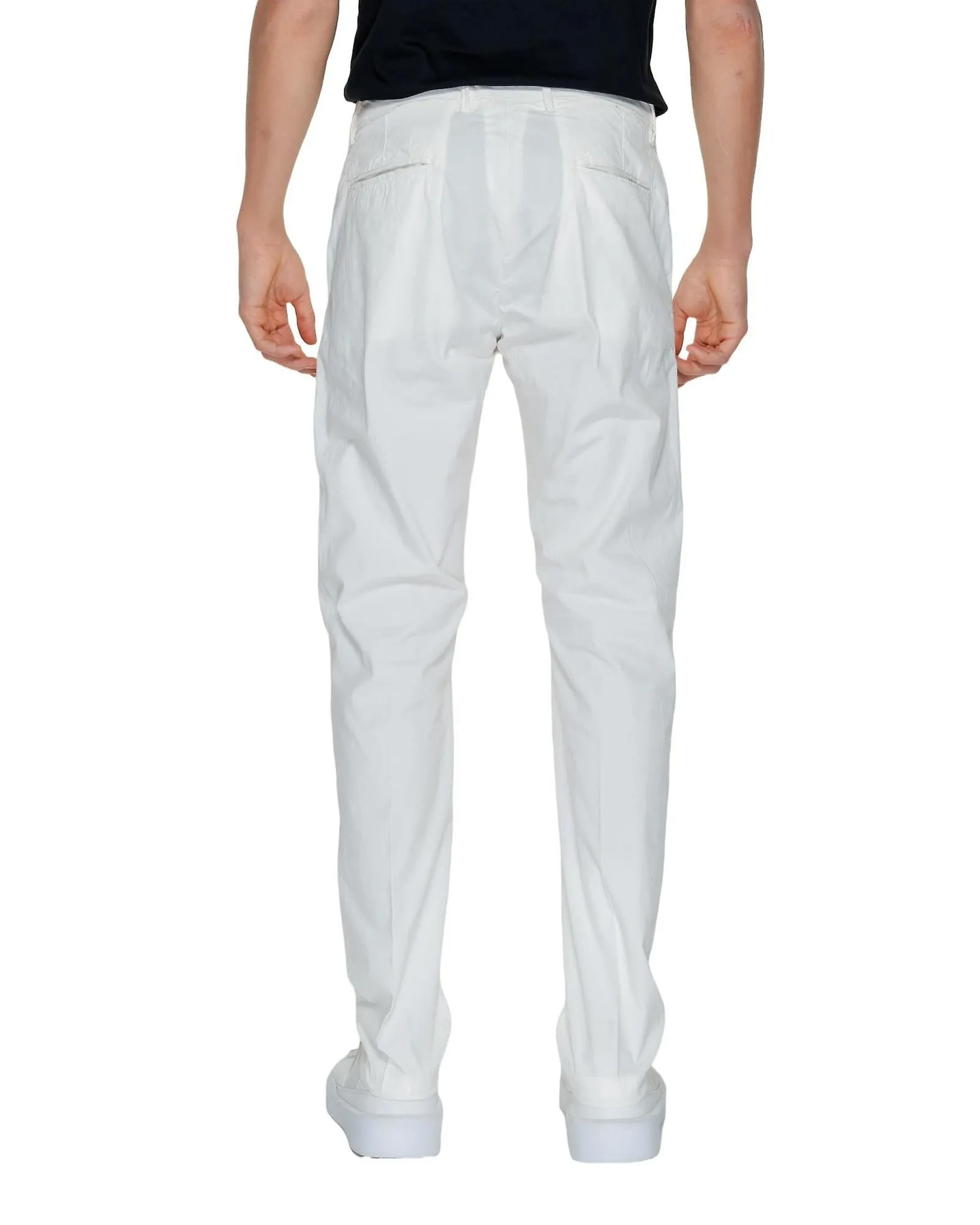 Borghese Cotton-Linen Trousers with Front and Back Pockets