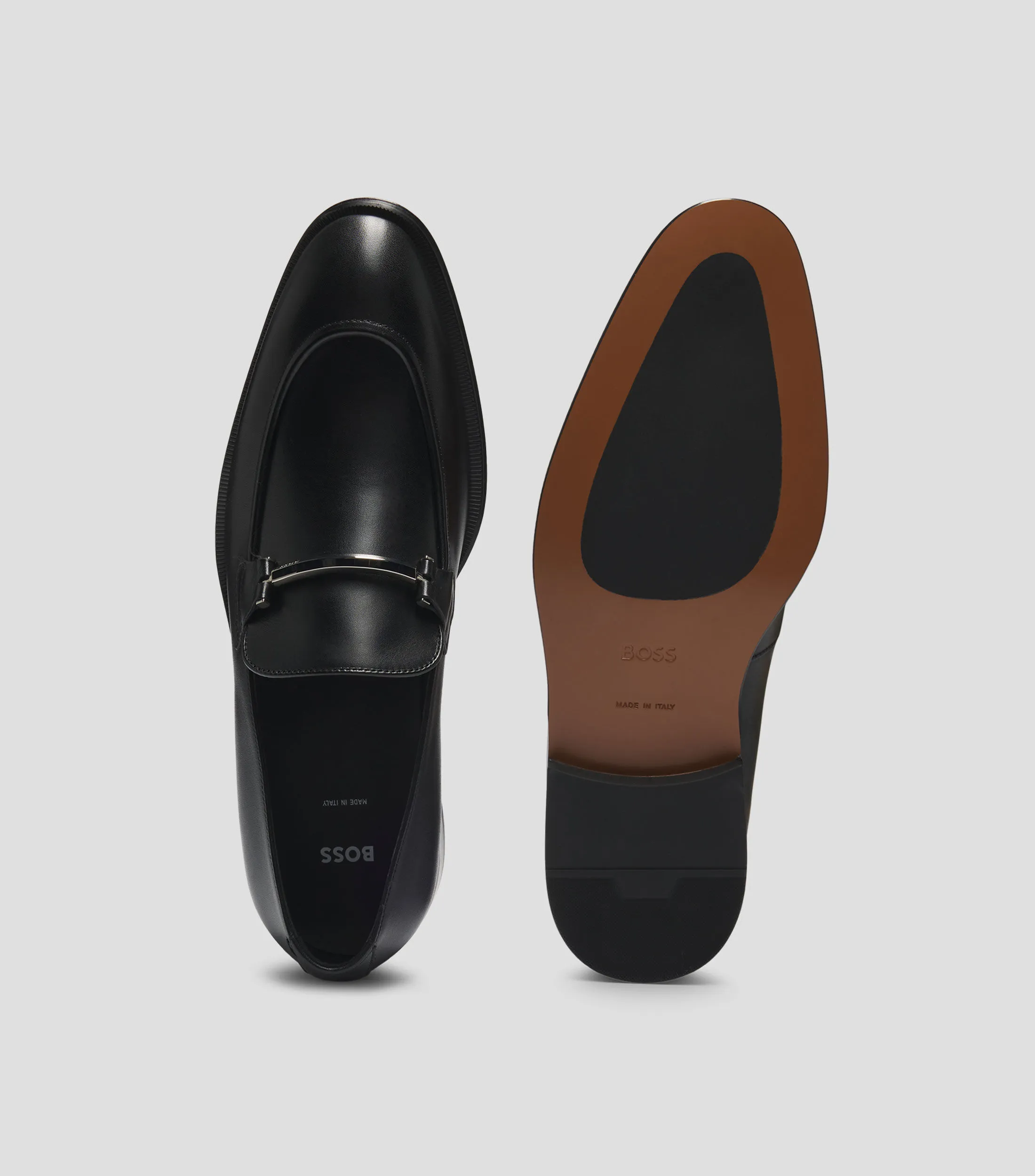 Boss Mocasines de piel con herrajes de la marca Hombre