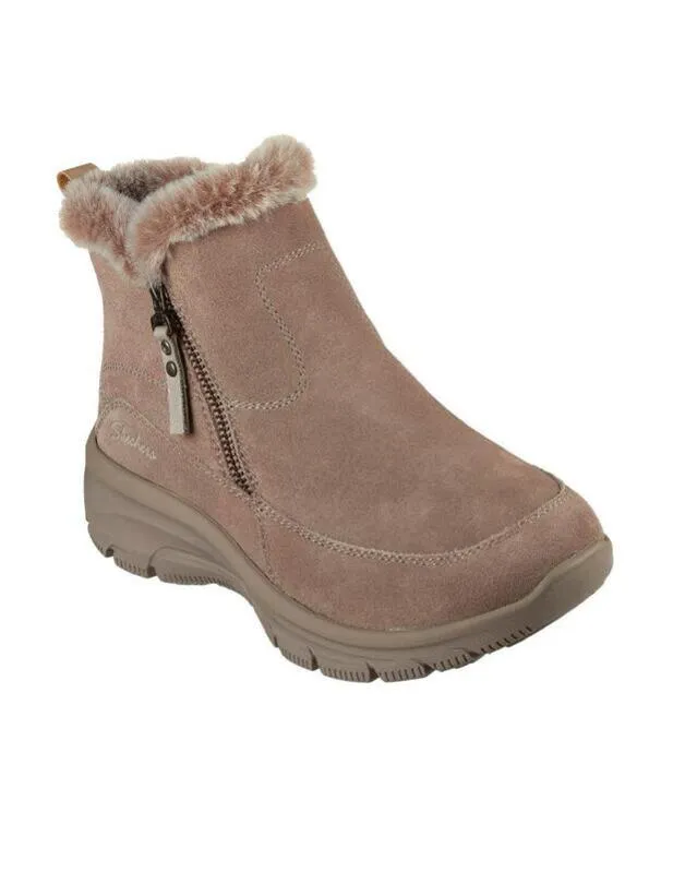 Bota Skechers Easy Going-Cool Zip en Marron para Mujer