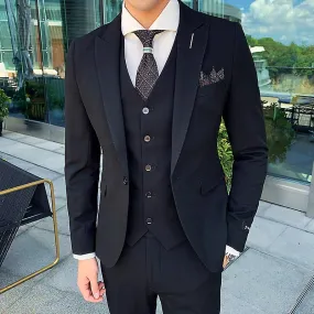 Boutique (suit + Vest + Trousers) Comfortable Gentleman Men's Fashion Business British Style Formal Dress Suit Three-piece S