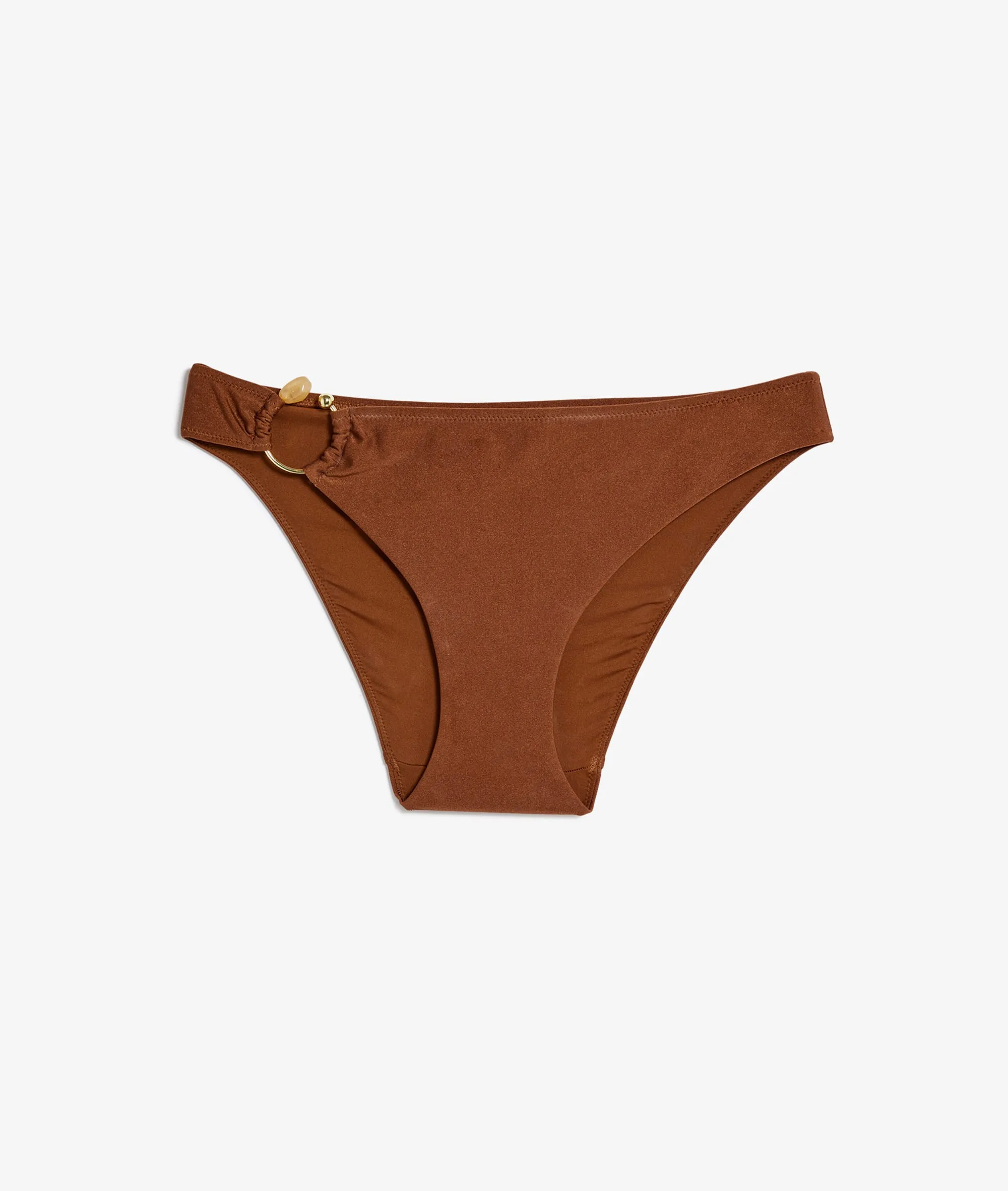 Braguita bikini satinada con anilla decorativa CAPSULE WENDY MARRON - ETAM