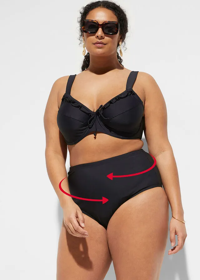 Braguita de bikini con ligero efecto moldeador Negro