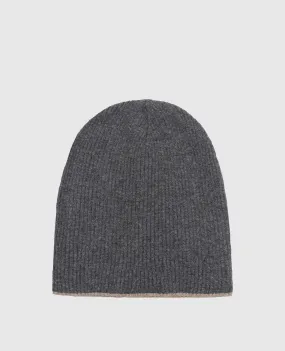 Brunello Cucinelli Gray ribbed cashmere hat