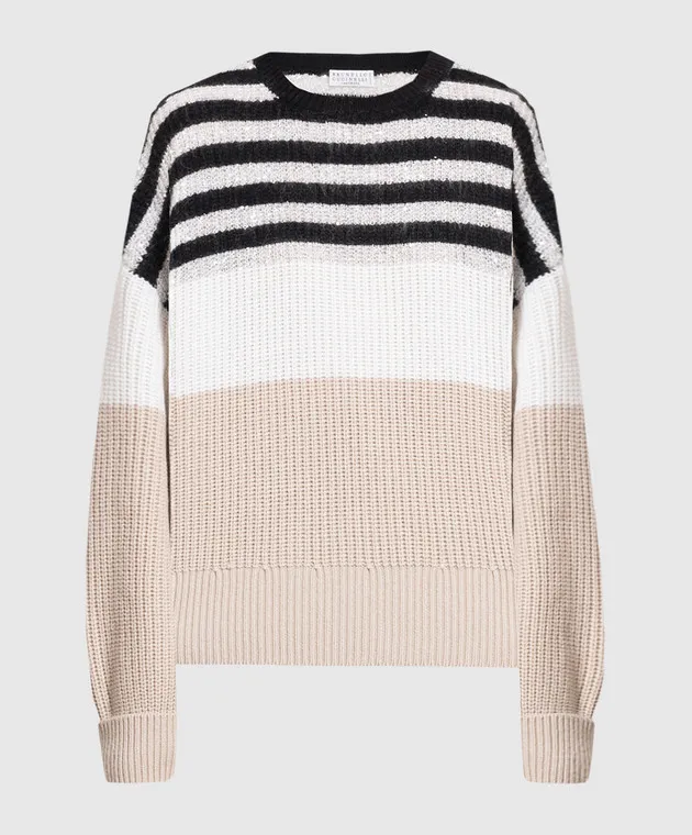 Brunello Cucinelli Striped sweater with sequins