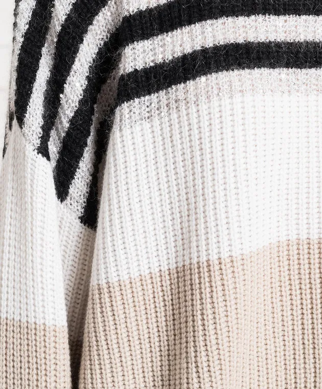 Brunello Cucinelli Striped sweater with sequins