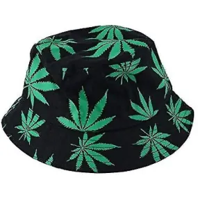 Bucket Hat Foldable Bucket Hat Outdoor Sun Hat With Leaves Print