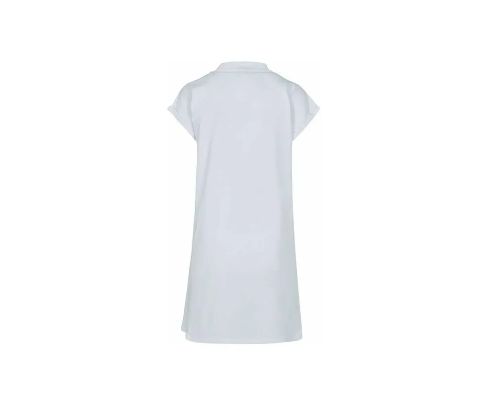 Build Your Brand BY101 - Dress with turn-up sleeves - White