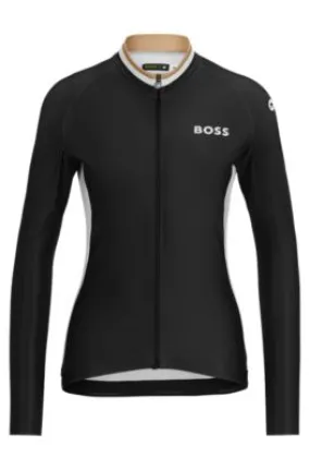 Camiseta BOSS x ASSOS de punto con cremallera y tres bolsillos traseros