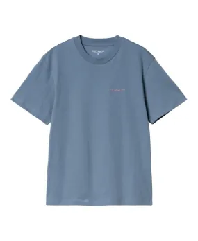 Camiseta Carhartt WIP W' Script Embroidery SS Azul-Rosa