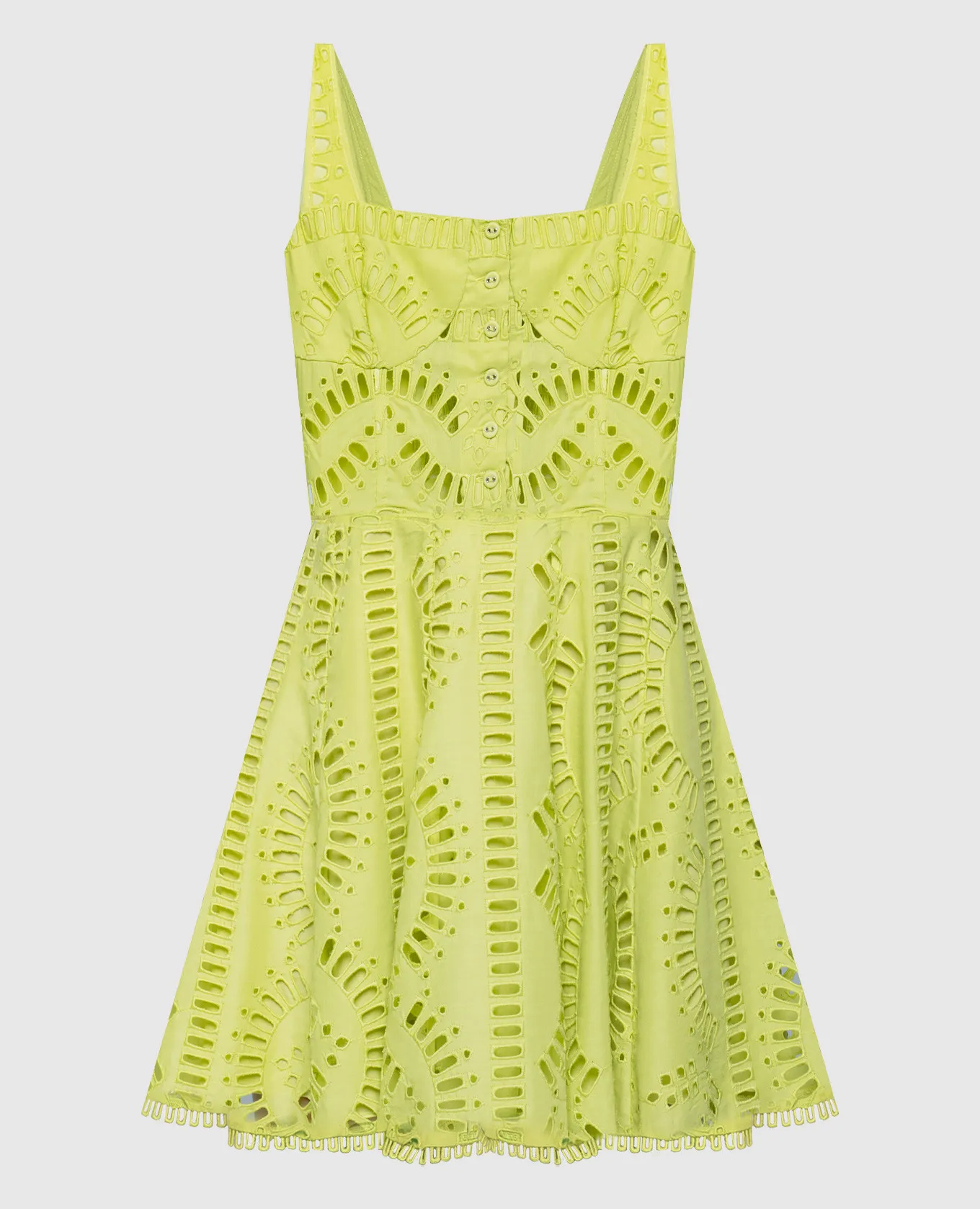 Charo Ruiz Ricka yellow mini dress with broderie embroidery