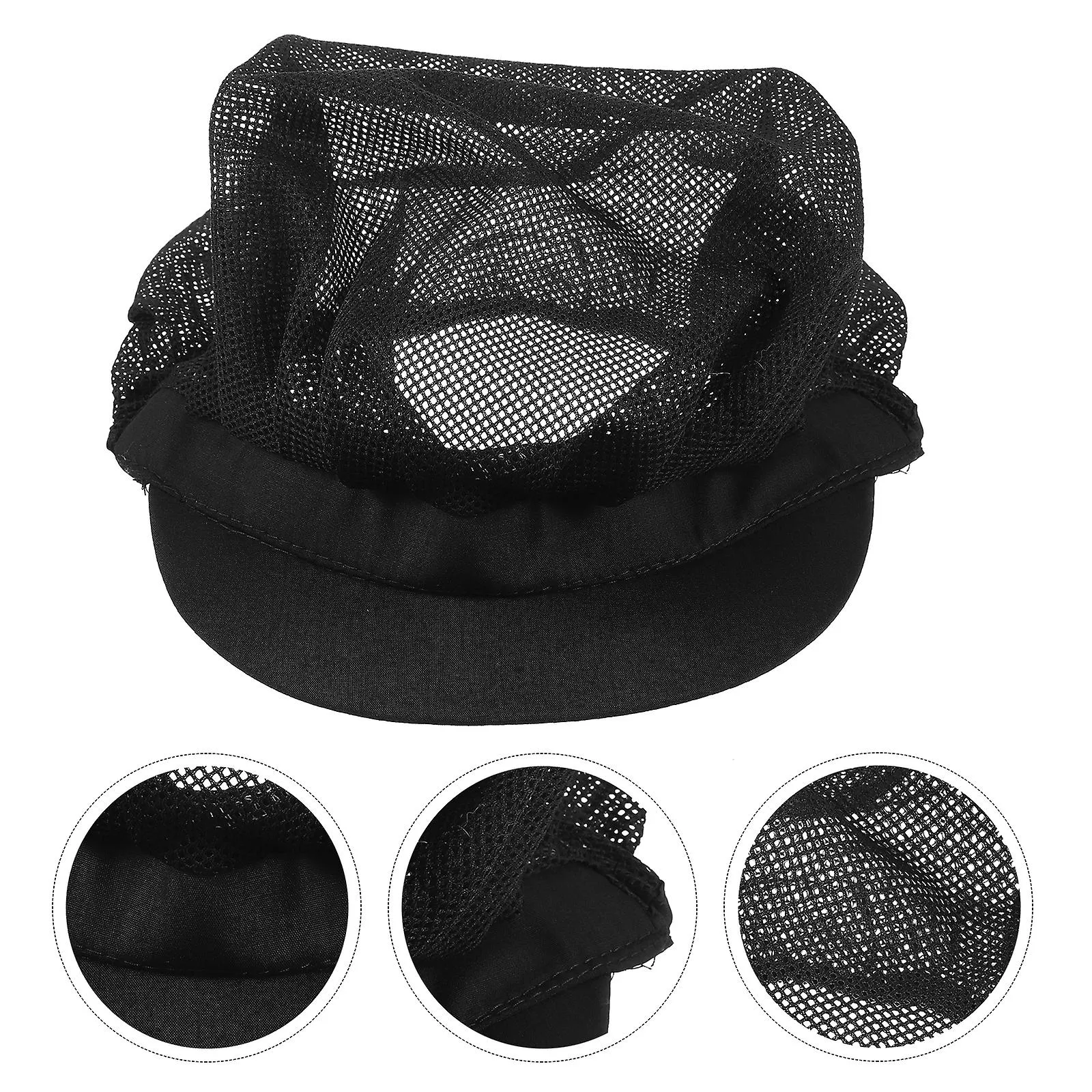 Chef Hat Adjustable Elastic Breathable Mesh Work Cap Beanie for Kitchen Working