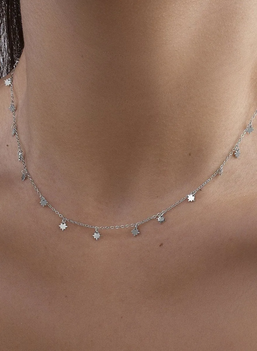 Collares con colgantes de plata diseo mini estrellas