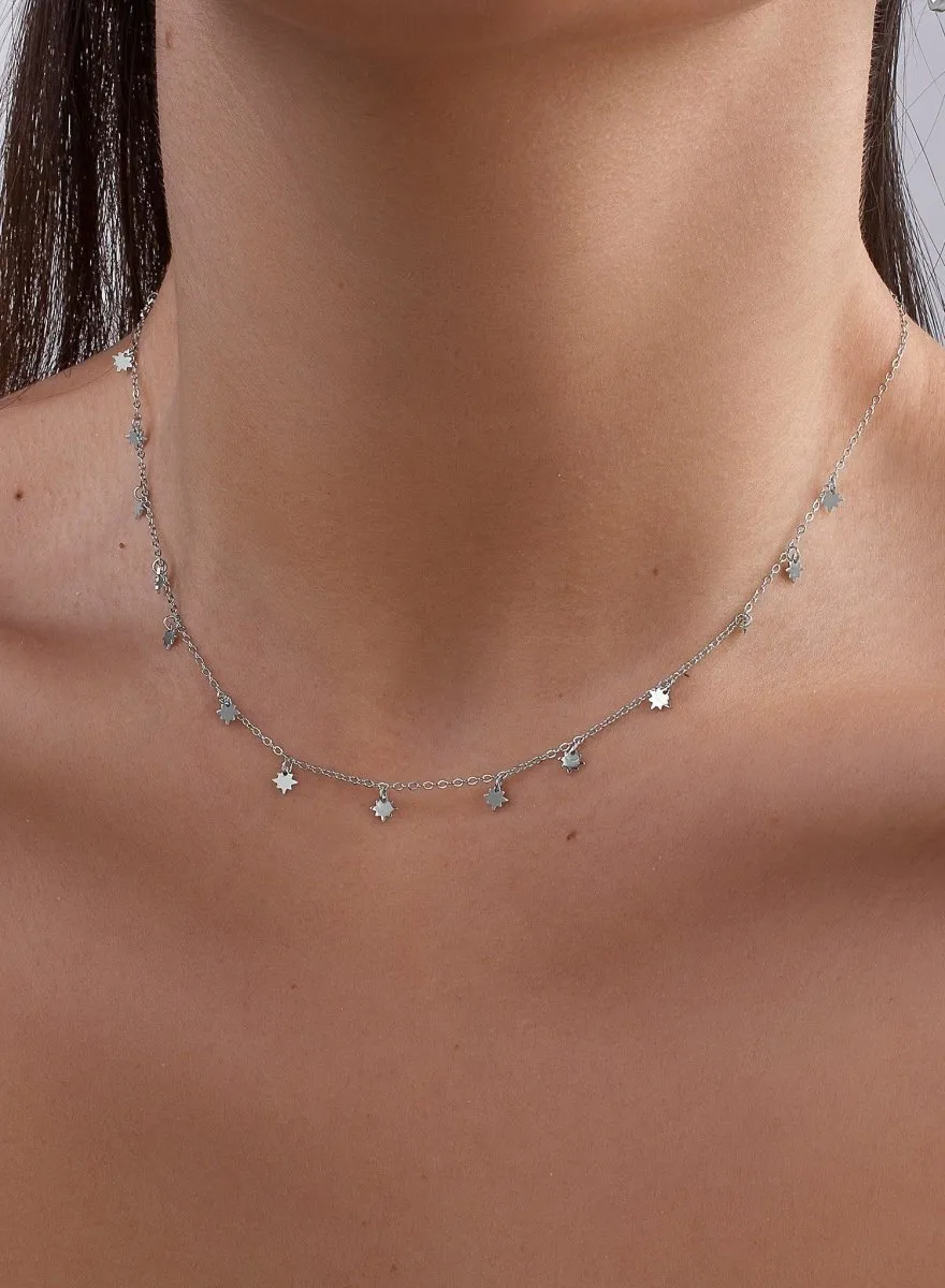 Collares con colgantes de plata diseo mini estrellas