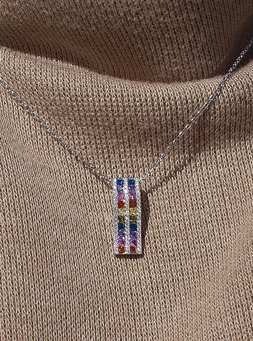 Collares con piedras diseo doble raíl multicolor