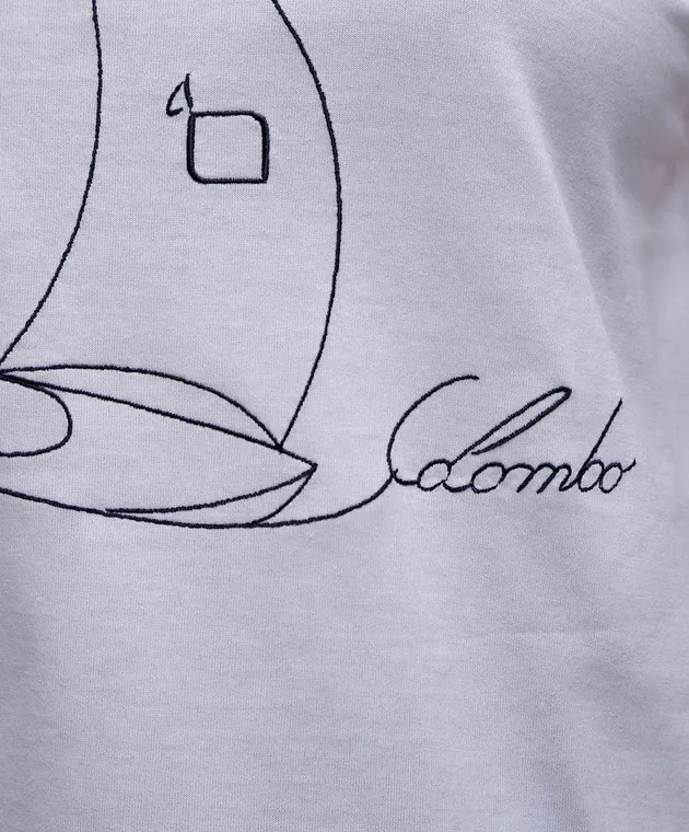 COLOMBO White t-shirt with logo embroidery