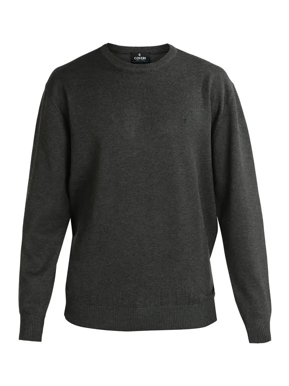 Coveri Moving Jersey de cuello redondo para hombre de talla grande