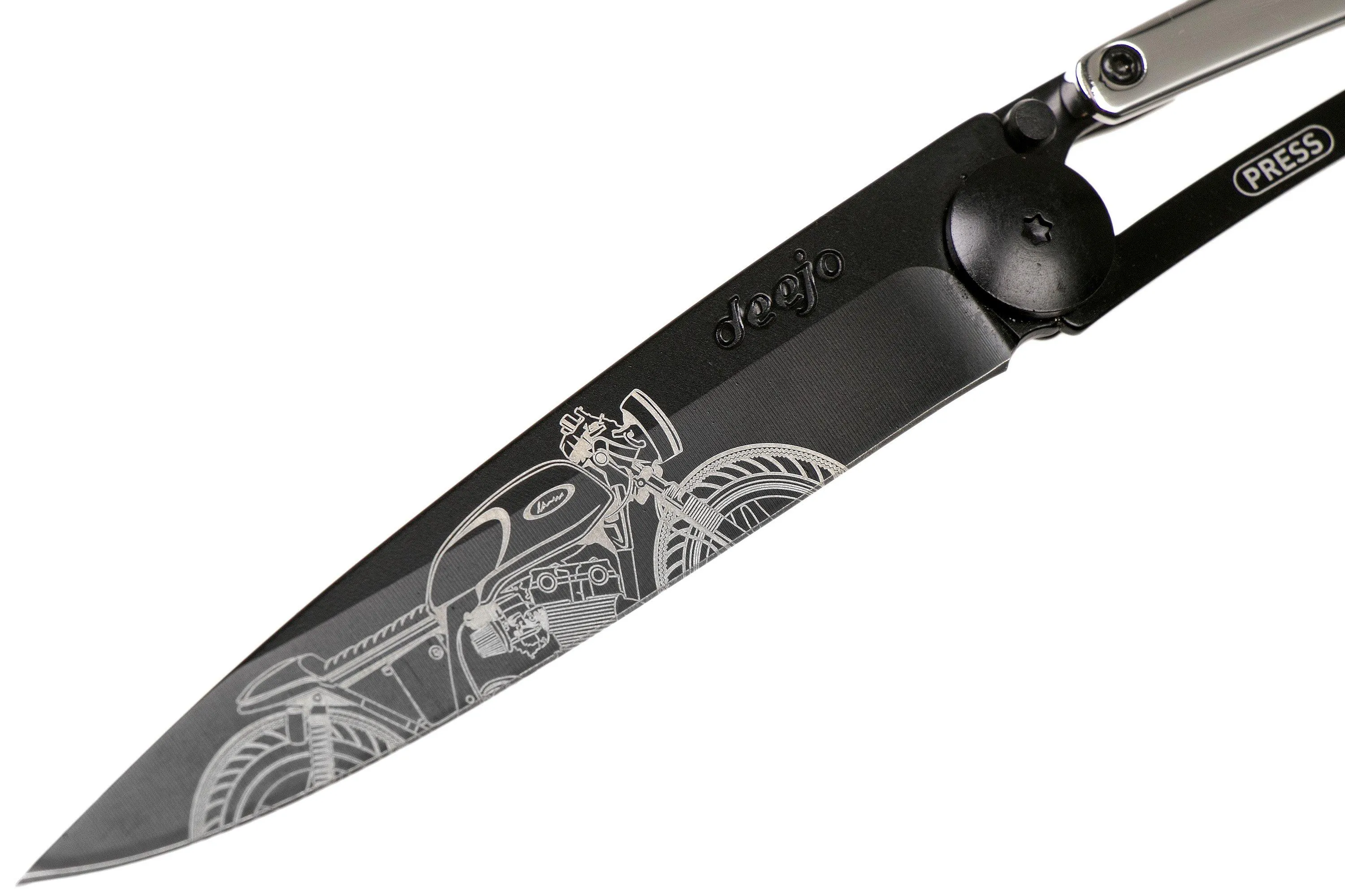 Deejo Tattoo Gold Black 37g, White Gold Gilded, Café Racer 1GM000024 navaja