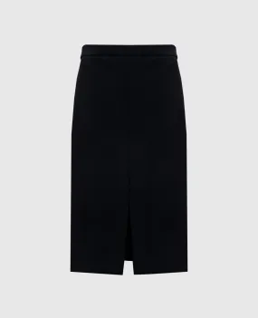 Dolce&Gabbana Black midi skirt with wool