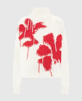 Dondup White Dolcevita sweater with patterned wool