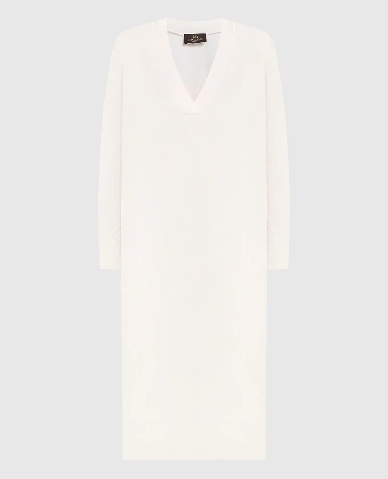 Enrico Mandelli White cashmere midi dress