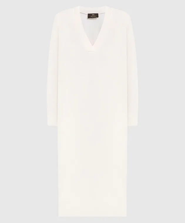 Enrico Mandelli White cashmere midi dress