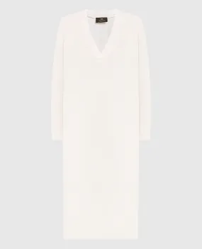 Enrico Mandelli White cashmere midi dress