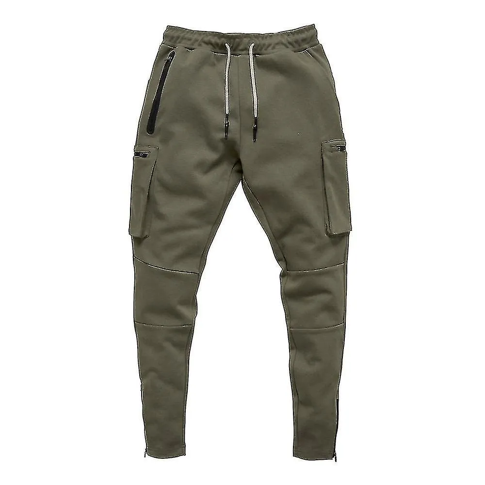 European American Sports Cargo Pants Men's Camouflage Fitness Sweatpants Running Training Pants Male Fashion Zipper Trousers