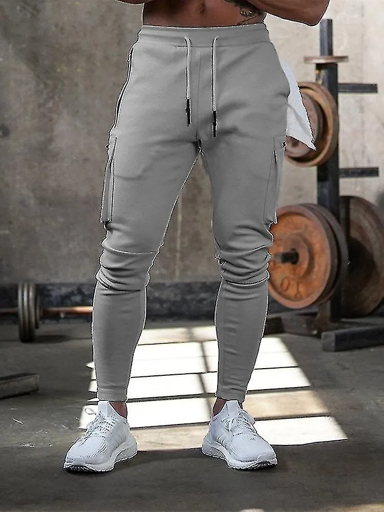 European American Sports Cargo Pants Men's Camouflage Fitness Sweatpants Running Training Pants Male Fashion Zipper Trousers