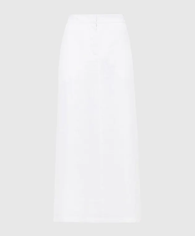 Faithfull White Nelli midi skirt made of linen