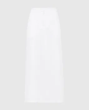 Faithfull White Nelli midi skirt made of linen