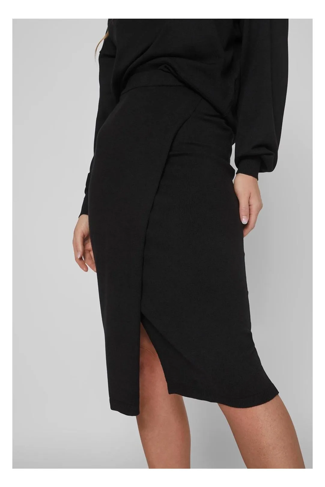 FALDA PUNTO CRUZADA VICOMFY NEGRO