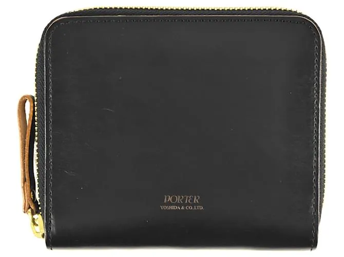 Freeman Porter Billetera de cuero bi-fold Porter Film Negro 