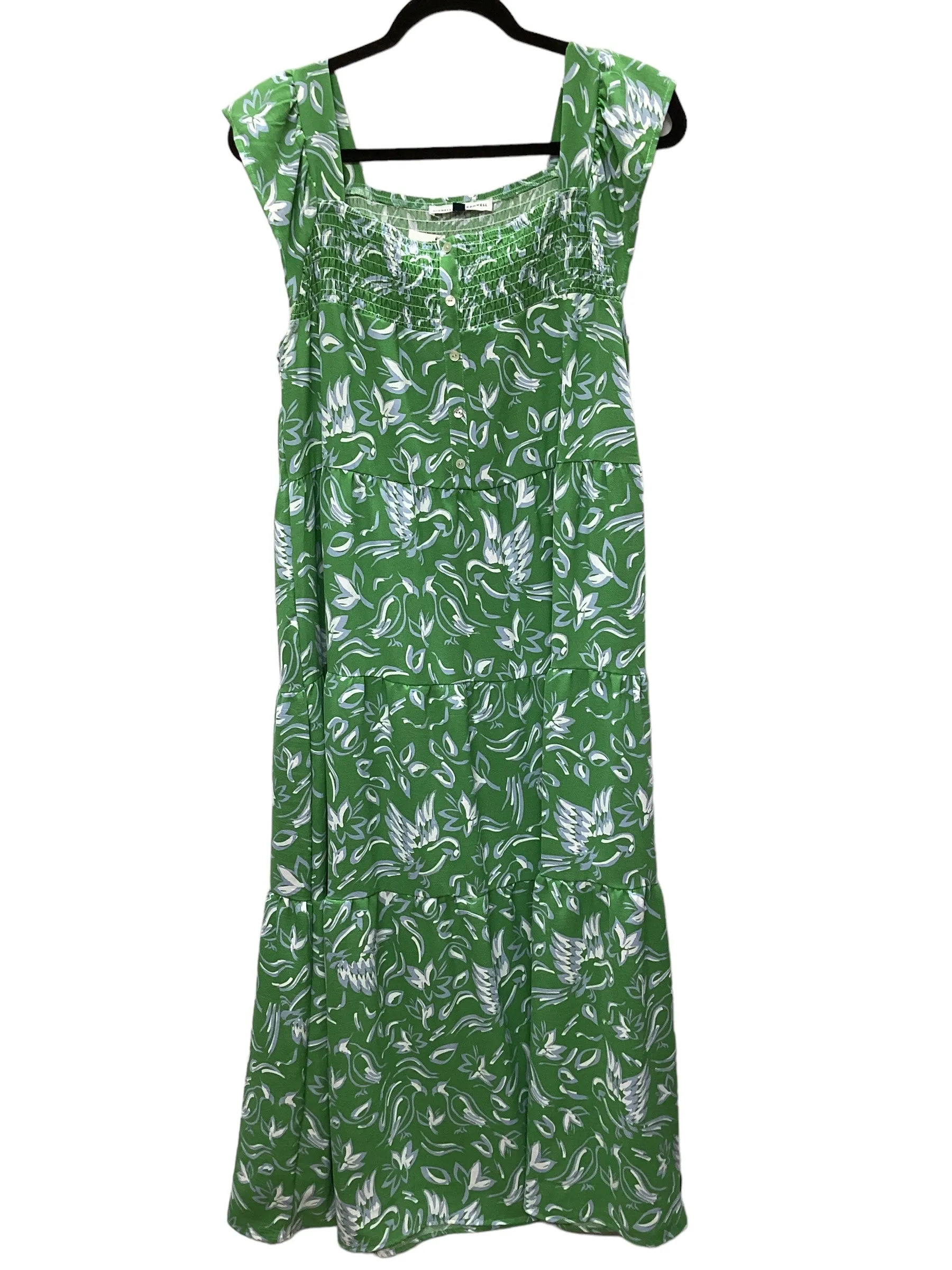 Green Dress Casual Maxi Clothes Mentor, Size M