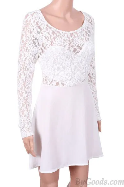 Hotsale Backless Lace Flounced Dress