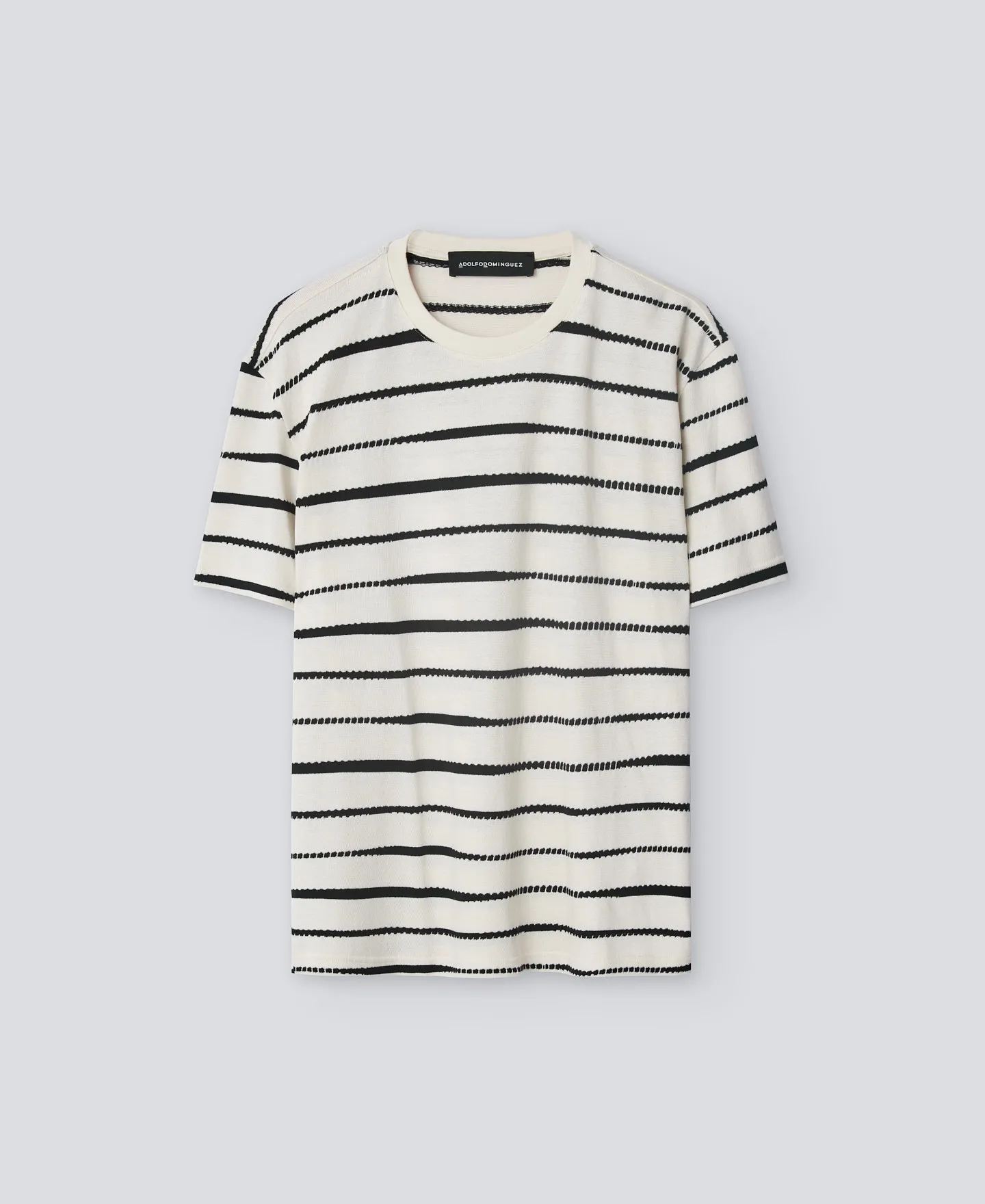 Irregular stripes cotton T-shirt man