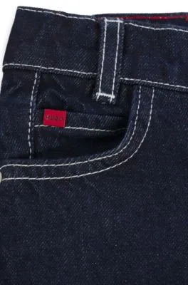 Jeans loose fit para niños en denim azul lavado