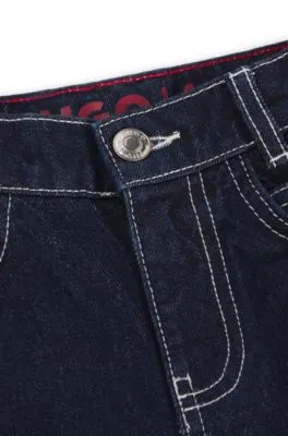 Jeans loose fit para niños en denim azul lavado