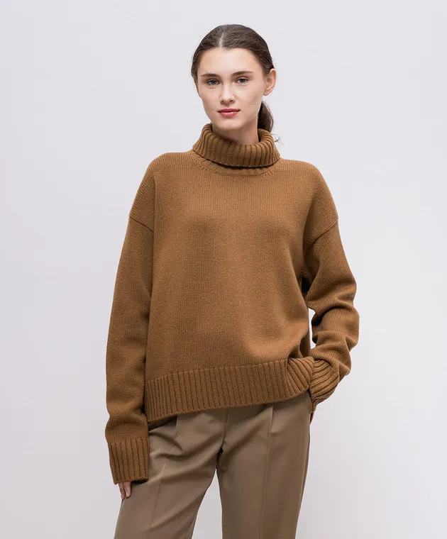 Jil Sander Brown sweater with cashmere